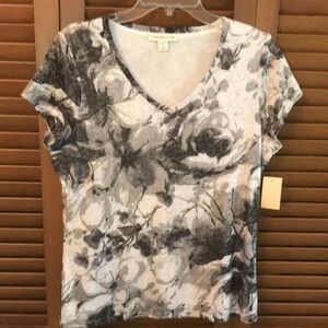 | NWT Coldwater Creek Black & White Floral Top - M